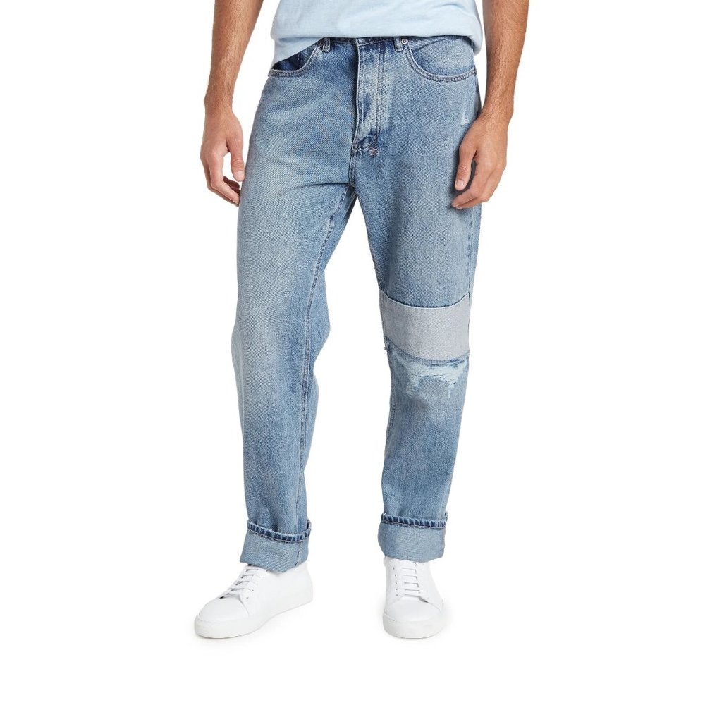 Ksubi NWT $128 Men's Anti K Retrograde Ripped Denim Jeans Relaxed Straight Fit